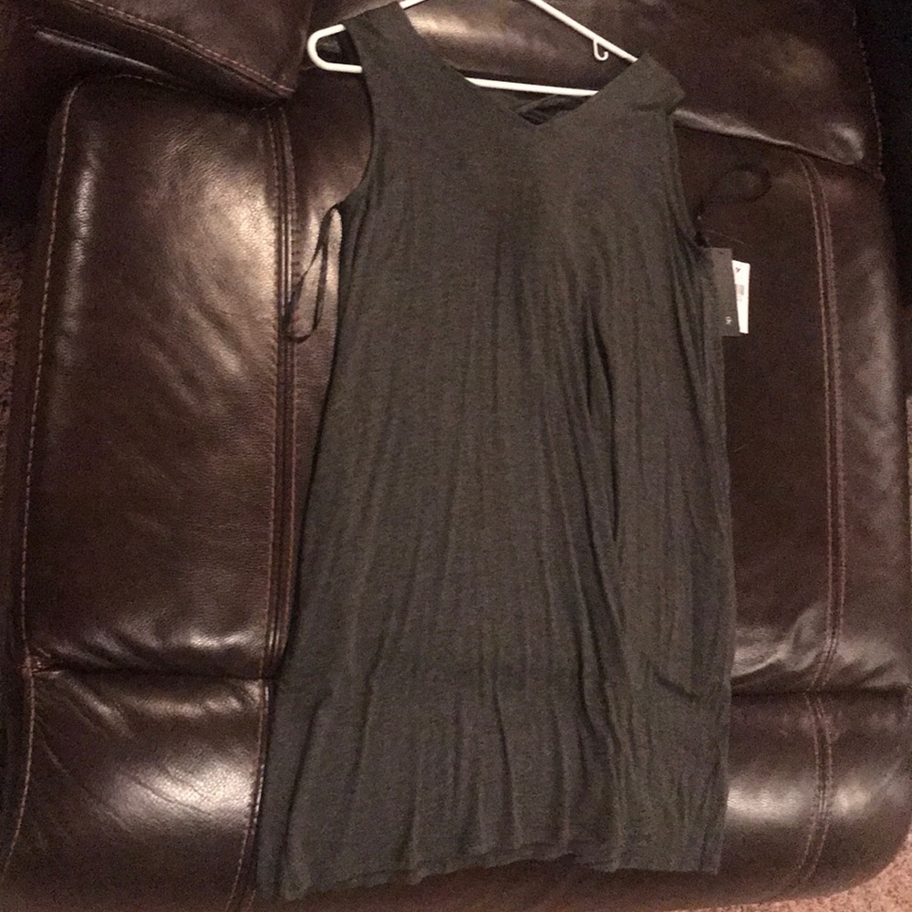 Dark grey shirt tank dress